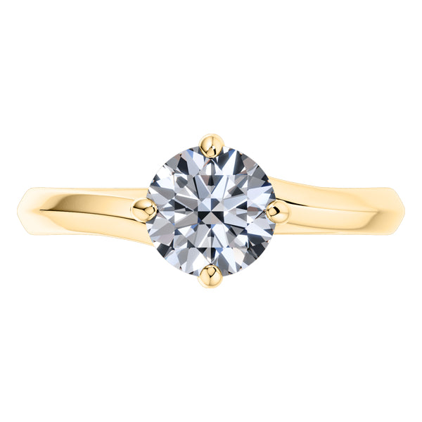 Round Brilliant 18ct Yellow Gold Diamond Engagement Ring.