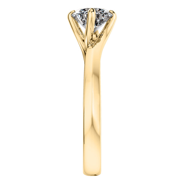 Round Brilliant 18ct Yellow Gold Diamond Engagement Ring.