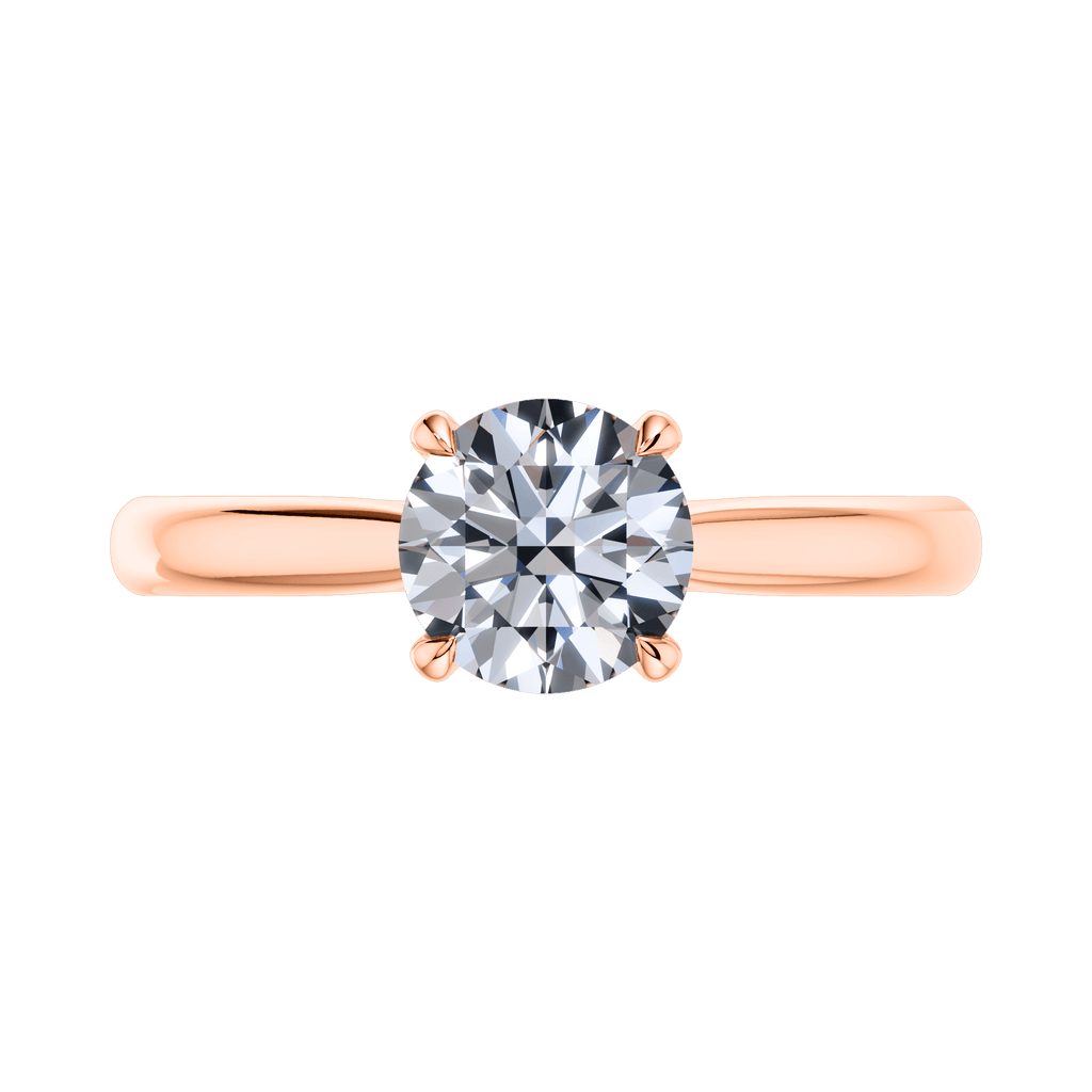 18ct Rose Gold 4 Claw Round Brilliant Engagement Ring Mount.