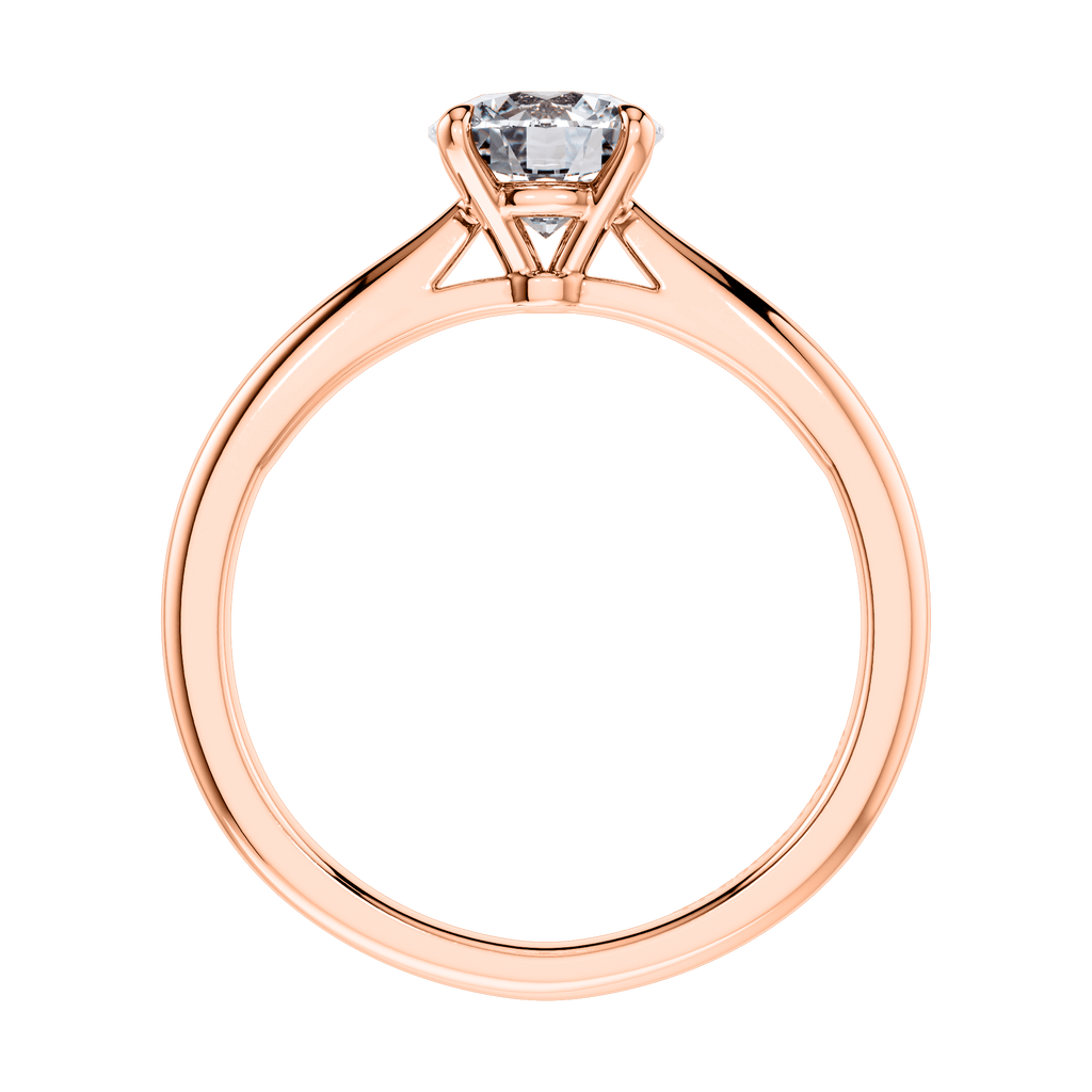 18ct Rose Gold 4 Claw Round Brilliant Diamond Engagement Ring.