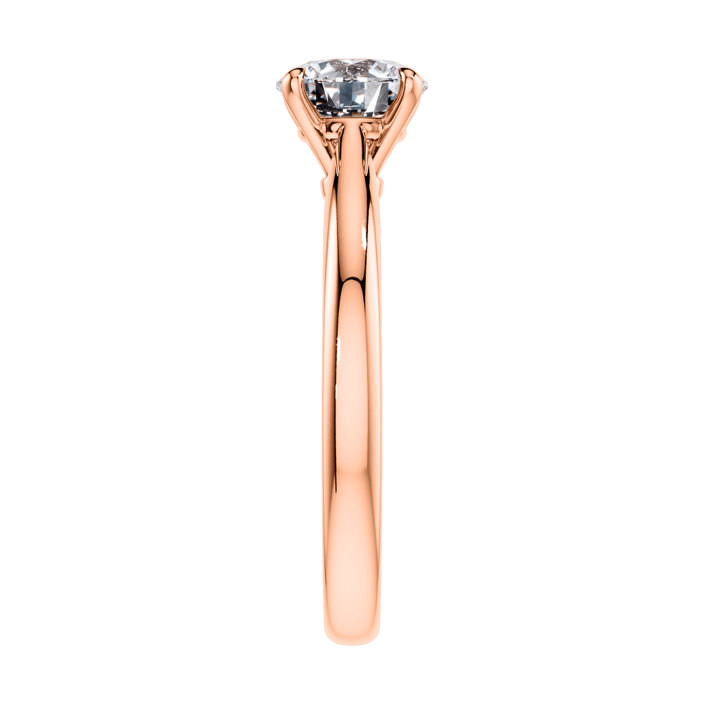 18ct Rose Gold 4 Claw Round Brilliant Diamond Engagement Ring.