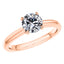 Elegant 4 Claw 18ct Rose Gold Round Brilliant Diamond Engagement Ring.