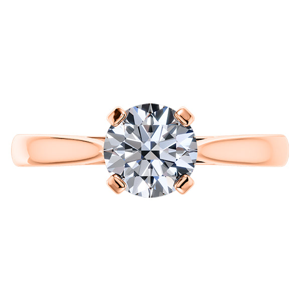 Round Brilliant 18ct Rose Gold Diamond Engagement Ring.