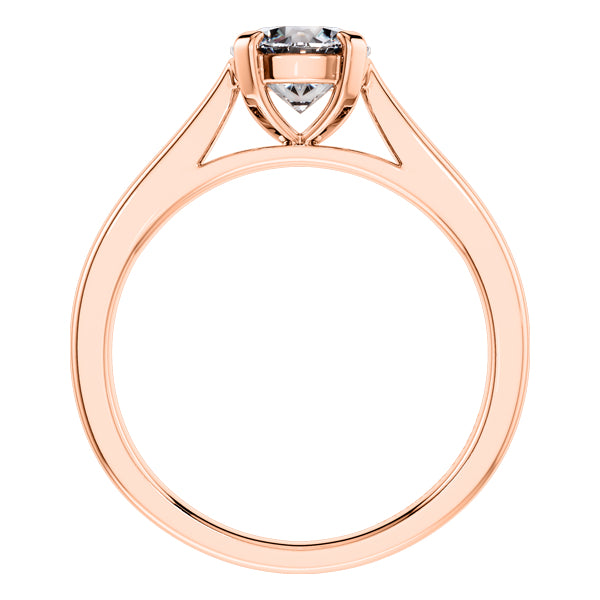 Round Brilliant 18ct Rose Gold Diamond Engagement Ring.