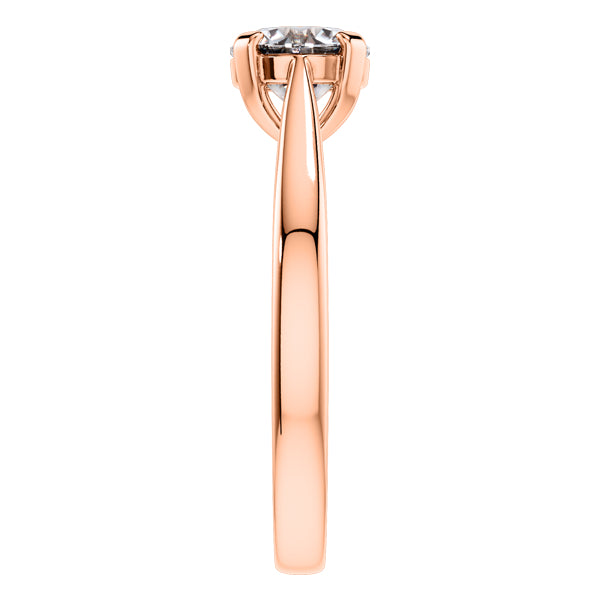 Round Brilliant 18ct Rose Gold Diamond Engagement Ring.