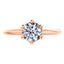 Stunning 18ct Round Brilliant Diamond 6 Claw Rose Gold Engagement Ring.