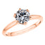 Stunning 18ct Round Brilliant Diamond 6 Claw Rose Gold Engagement Ring.