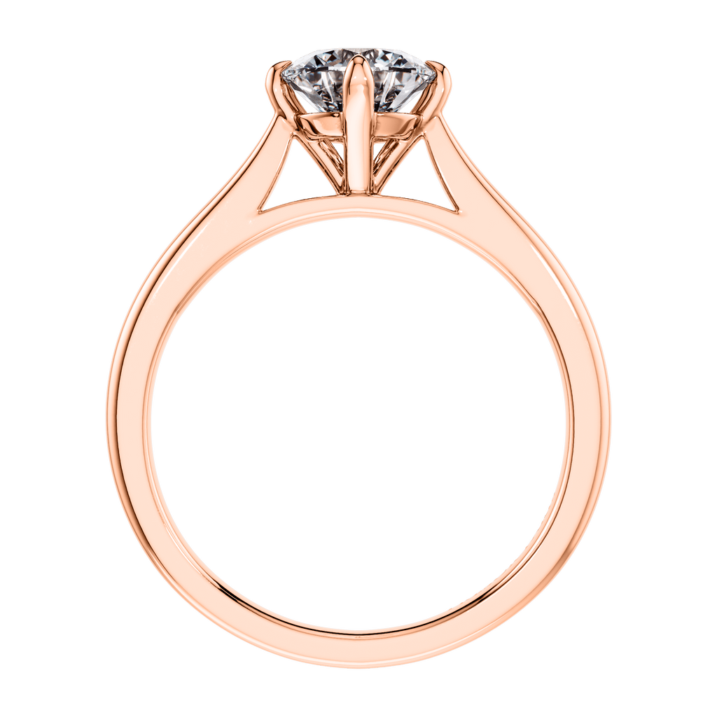 4 Claw Round Brilliant 18ct In Rose Gold Engagement Ring Mount.