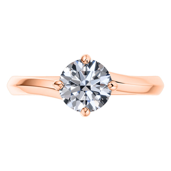 Round Brilliant 18ct Rose Gold Diamond Engagement Ring.