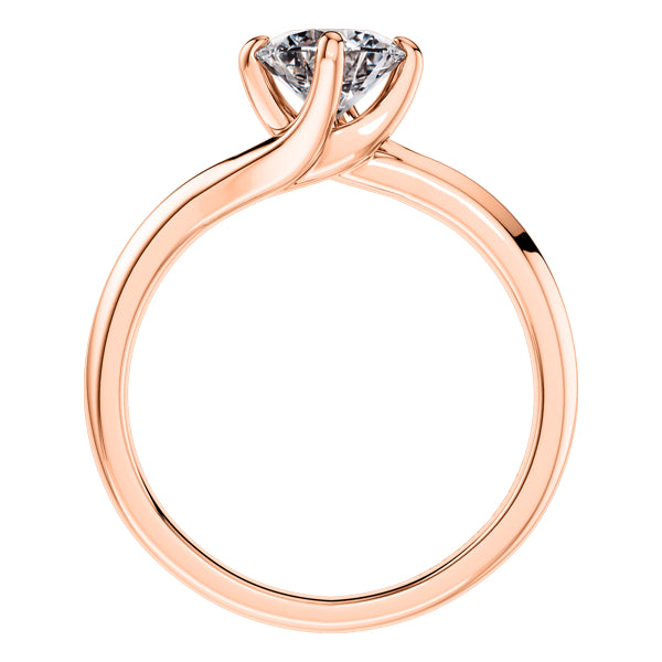 Round Brilliant 18ct Rose Gold Diamond Engagement Ring.