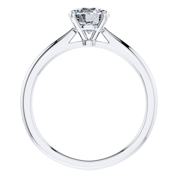 Platinum 4 Claw Round Brilliant Diamond Engagement Ring.