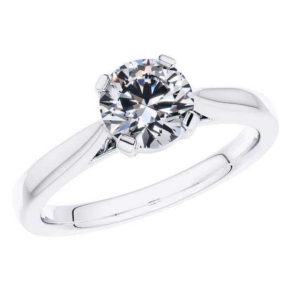 Round Brilliant Platinum Diamond Engagement Ring.