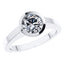 Round Brilliant Diamond rub over Solitaire Engagement Ring set in 18ct White Gold.