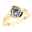 Round Brilliant Diamond rub over Solitaire Engagement Ring set in 18ct Yellow Gold.