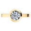 Round Brilliant Diamond rub over Solitaire Engagement Ring set in 18ct Yellow Gold.