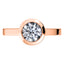 Round Brilliant Diamond rub over Solitaire Engagement Ring set in 18ct Rose Gold.