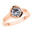 Round Brilliant Diamond rub over Solitaire Engagement Ring set in 18ct Rose Gold.