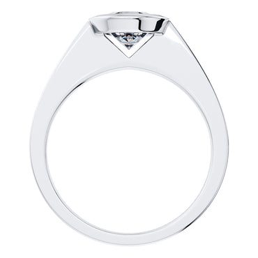 Round Brilliant Diamond rub over Solitaire Engagement Ring set in Platinum.