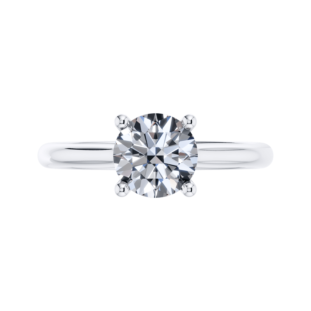 18ct White Gold 4 Claw Classic Round Brilliant Engagement Ring Mount.