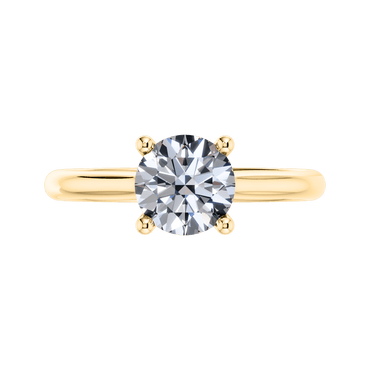 18ct Yellow Gold 4 Claw Round Brilliant Diamond Engagement Ring.