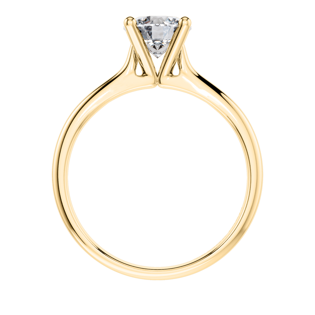 18ct Yellow Gold 4 Claw Classic Round Brilliant Engagement Ring Mount.