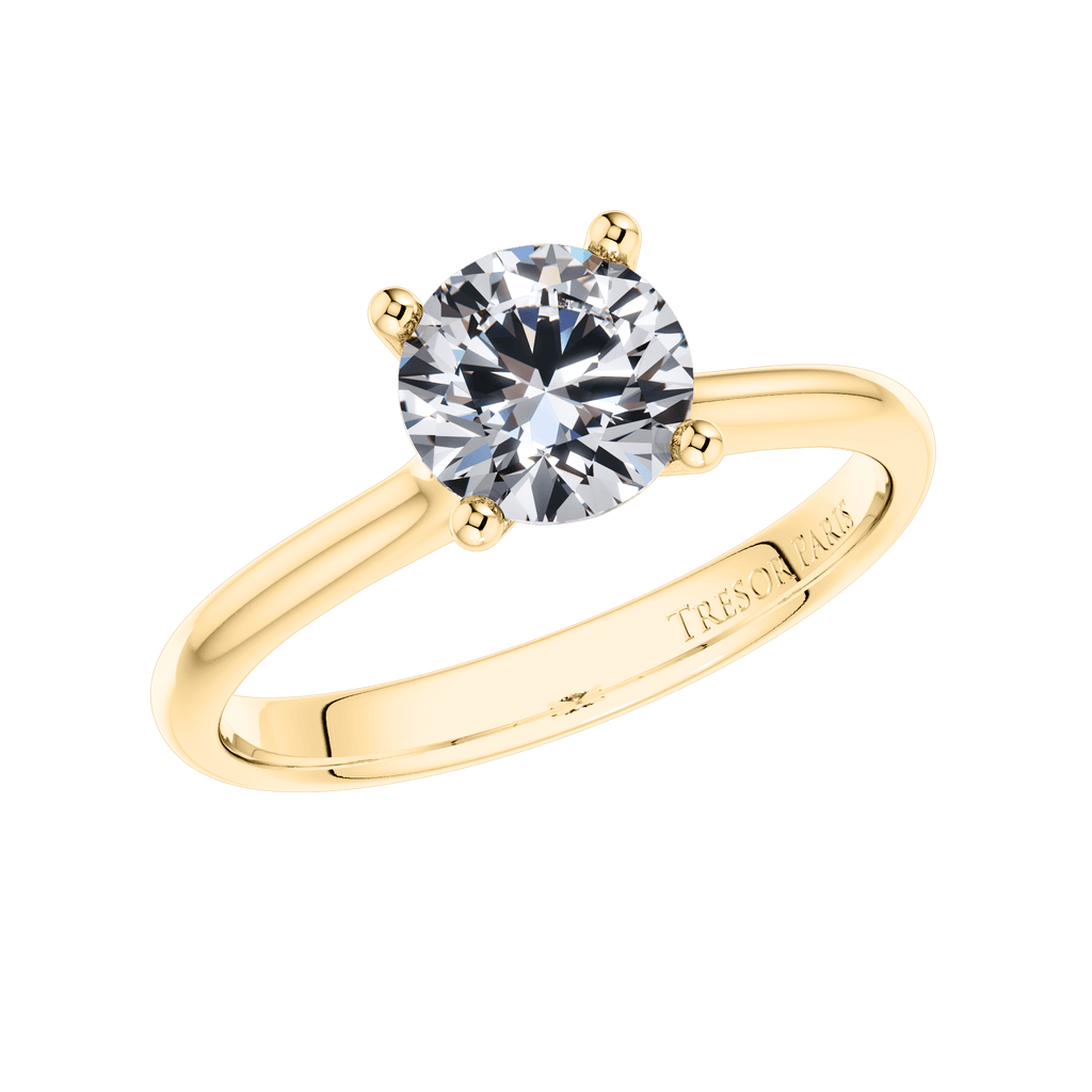 18ct Yellow Gold 4 Claw Classic Round Brilliant Engagement Ring Mount.