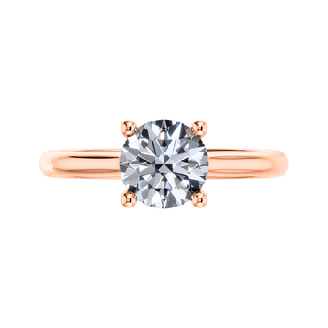 18ct Rose Gold 4 Claw Round Brilliant Diamond Engagement Ring.