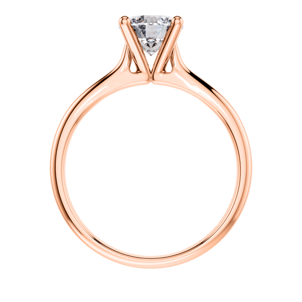 18ct Rose Gold 4 Claw Round Brilliant Diamond Engagement Ring.