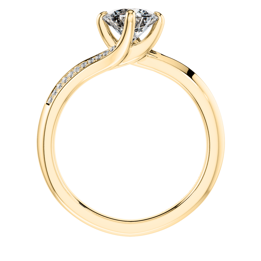 4 Claw Round Brilliant 18ct Yellow Gold Twist  Engagement Ring Mount