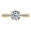 Detailed 4 Claw Round Brilliant Diamond Engagement Ring in 18ct Yellow Gold