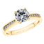 Detailed 4 Claw Round Brilliant Diamond Engagement Ring in 18ct Yellow Gold