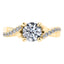 Round Brilliant 4 claw Yellow Gold Diamond Engagement Ring.