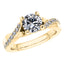 Round Brilliant 4 claw Yellow Gold Diamond Engagement Ring.