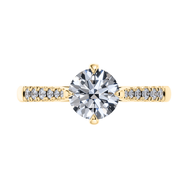 18ct Yellow Gold Round Brilliant 4 Claw Engagement Ring Mount.