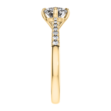 18ct Yellow Gold Round Brilliant 4 Claw Engagement Ring Mount.