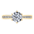 6 Claw Delicate Round Brilliant Diamond Engagement Ring in 18ct Yellow Gold