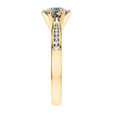 6 Claw Delicate Round Brilliant Diamond Engagement Ring Mount in 18ct Yellow Gold