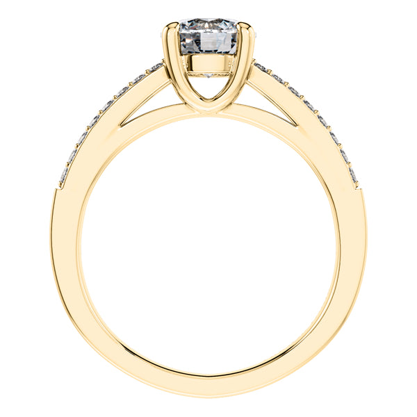 Elegant Round Brilliant Yellow Gold 18ct Diamond Engagement Ring.