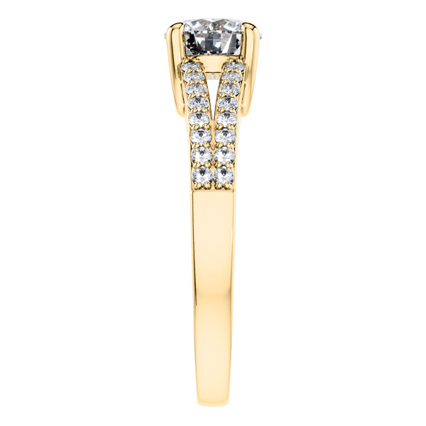 Elegant Round Brilliant Yellow Gold 18ct Diamond Engagement Ring.