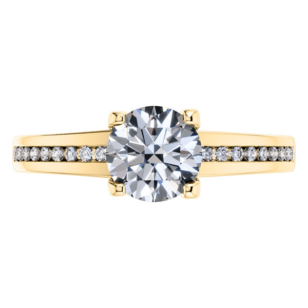 Timeless 4 Claw Round Brilliant Engagement Ring Made in 18ct Yellow Gold