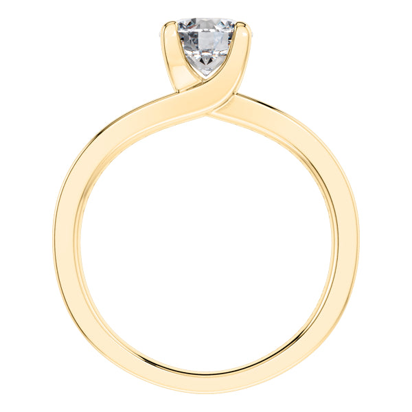 Timeless 4 Claw Round Brilliant Engagement Ring Made in 18ct Yellow Gold