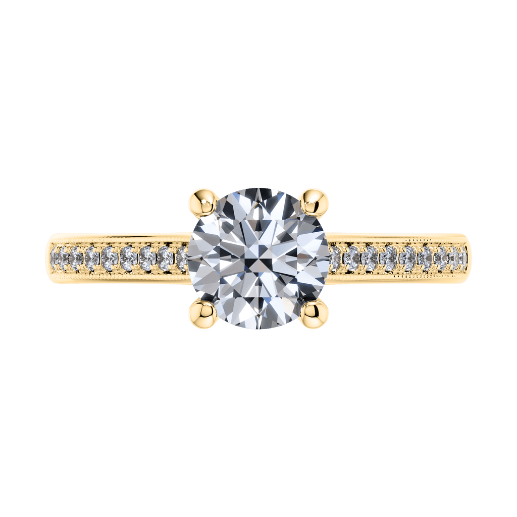 18ct Yellow Gold Round Brilliant Engagement Ring Mount.