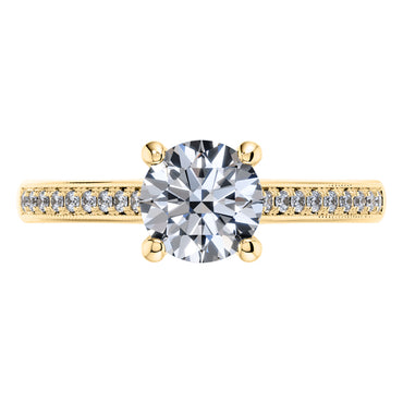 18ct Yellow Gold Round Brilliant Diamond Engagement Ring.