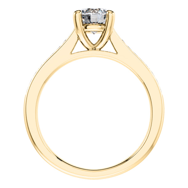 18ct Yellow Gold Round Brilliant Diamond Engagement Ring.