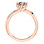 4 Claw Round Brilliant 18ct Rose Gold twist Engagement Ring