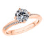 4 Claw Round Brilliant 18ct Rose Gold twist Engagement Ring