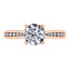 Detailed 4 Claw Round Brilliant Diamond Engagement Ring in 18ct Rose Gold