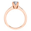 Detailed 4 Claw Round Brilliant Diamond Engagement Ring in 18ct Rose Gold