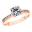 Detailed 4 Claw Round Brilliant Diamond Engagement Ring in 18ct Rose Gold