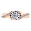 Round Brilliant 4 claw Rose Gold Diamond Engagement Ring.